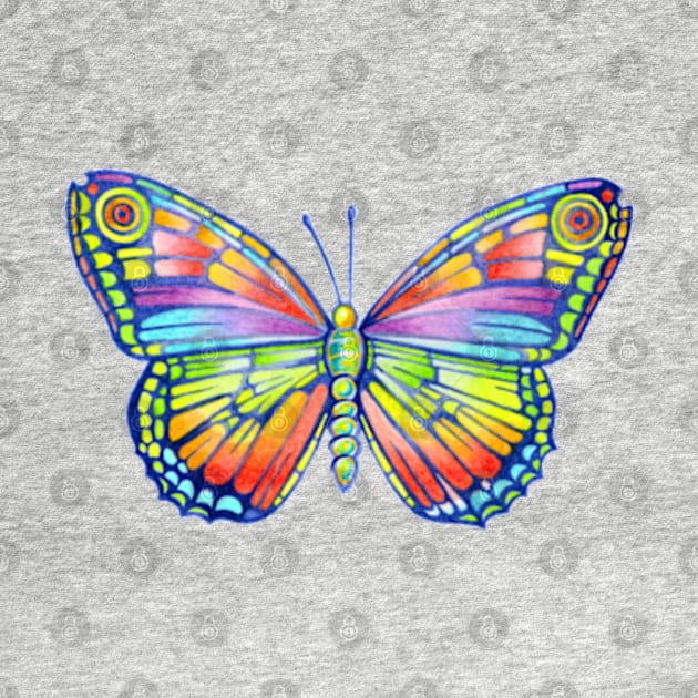 Rainbow Butterfly Heraldic by PatriciaSheaArt